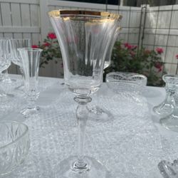 Gold Rimmed Antique mikasa Wine Glasses