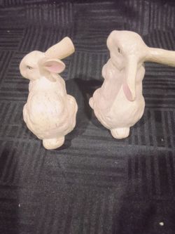 Hand painted porcelain Easter bunnys