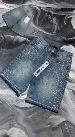 Purple rhinestone Jeans