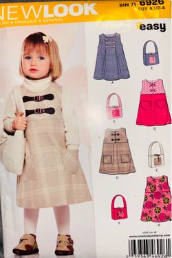 New Look 6926 Toddlers Jump Bag set Sizes 1/2-1 Pre Owned Complete