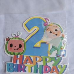 Cocomelon cake topper party decoration 2nd  Birthday