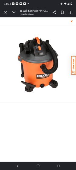 RIDGID 16 Gal. 5.0 Peak HP Wet/Dry Vac