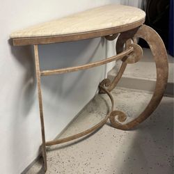 Marble Half Moon Console Table