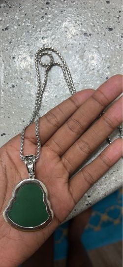 Green Jade Buddha Pendant Necklace