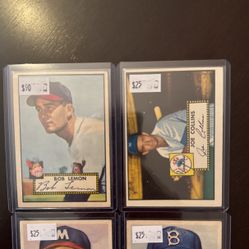 6 Exceptional Vintage Baseball Cards W/1952 Topps!