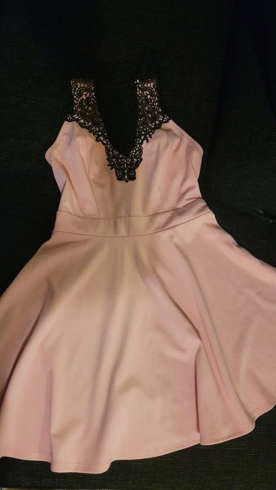 Blush Pink & Black Dress