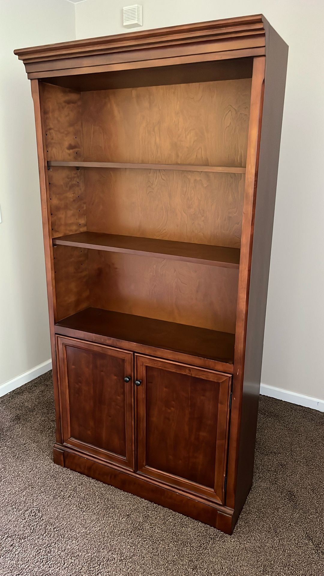 Solid Wood Book Case / Shelves + Cabinet - NICE!!