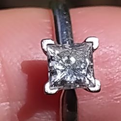 14k .0.71. Diamond Princess White Gold Natural Diamond Real Gold Size 6