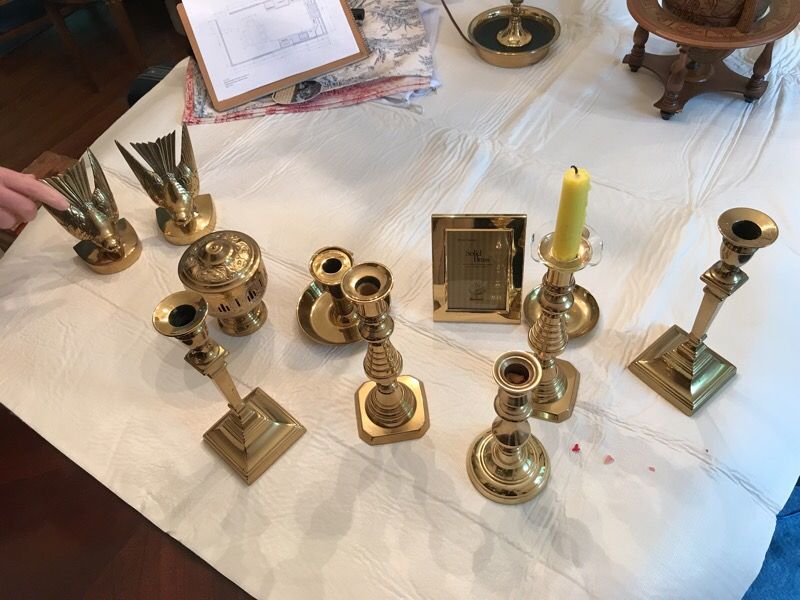 Brass candlestick holders