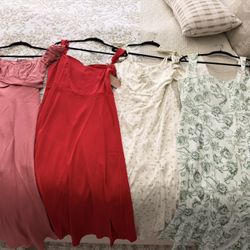 Mixed S/M Rihoas Square Neck Sweetheart Midi Dresses