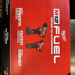 Milwaukee M12 FUEL 12-Volt Lithium-Ion Brushless Cordless Hammer Drill and Impact Driver Combo Kit w/2 Batteries and Bag (2-Tool)