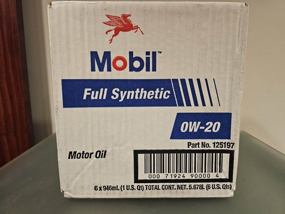 Mobil 0w20 Full Synthetic Engine Motor Oil 6 Quarts In A Box Brand New Sealed Mint