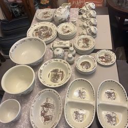 50 Pieces Vernon Kilns Frontier Days Winchester 73 Hand Painted 1950