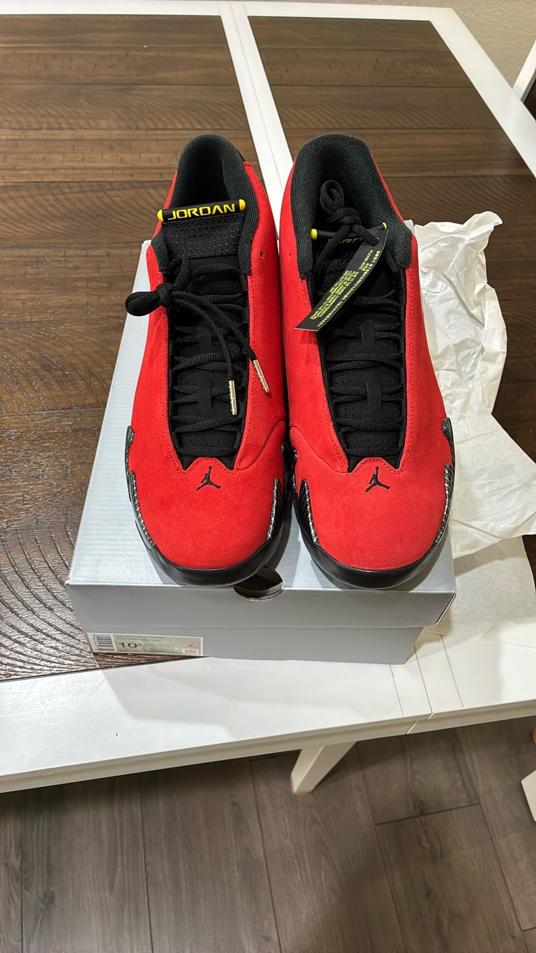 Size 10.5 Jordan 14 Ferrari