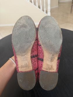 Chiara Ferragni Pink Glitter Eye Lips Ballet Flats Size 37