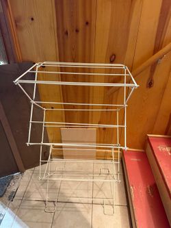 Vtg Steel 43”x20” Drying Laundry Rack Folds Down to 23”x20” 3” OBO