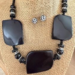 Juego Collar Aretes Piedras 