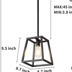 Modern Black Geometric Pendant Light Fixture | Farmhouse & Industrial Ceiling Light