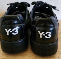 Y-3 by Yohji Yamamoto Black Leather Low-Top Sneakers