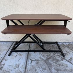 Vivo K Series Standing Desk Converter, Dark Walnut