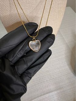 Polished Quartz heart pendant