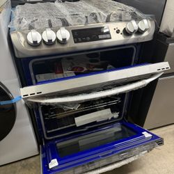 New !! LG Smart Convection Slide In Double Oven Gas Burners 