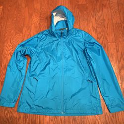 Cabelas Blue Solid 4Most Repel Hooded Jacket Waterproof Windbreaker Mens Sz XL
