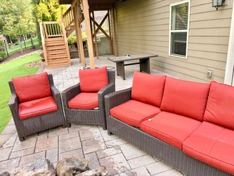 Outdoor Furniture Couch 2 Chairs Table Cushions
