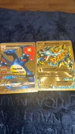 Charizard ex and gx gold foil Pokémon cards