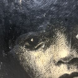 Oil Painting Girl Weeping Antique