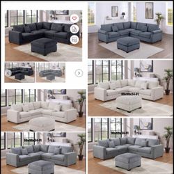 Sectional With Ottoman Set 99”x99”