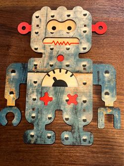 Paul Ocepek Wood Art Robot Signed