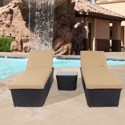 Patio Furniture Outdoor Furniture Chaise Lounges With Coffee Table 