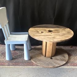 Solid Wood Kids Table With Chair