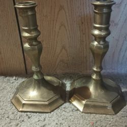 Vintage Solid Brass Victorian Candle Holders 
