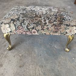 Small Vintage Floral Stool – 8” High x 16” Wide