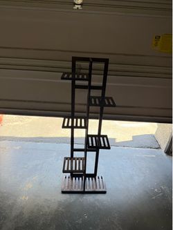 Modern Espresso Wood Multi Tier Plant Stand Display Shelf 46” Tall