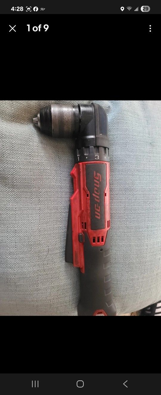 Snap On Right Angle 14.4v Cordless Drill CDRR761 Working Perfectly 