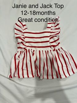Janie And Jack Summer Top For Baby / Toddler 4th Of July 