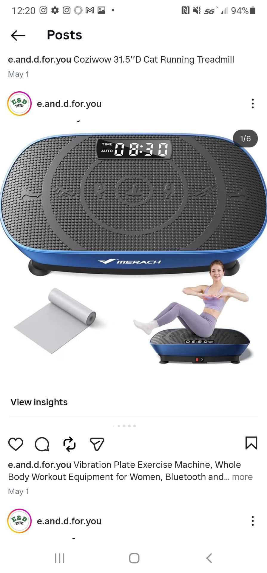 Vibration Plate Exercise Machine, Whole Body Workout Equipment for Women, Bluetooth and Silicone Pedal, Vibration Plate with Auto Mode, Vibrate Fitnes