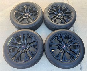 22” GMC Sierra Yukon Denali Gloss Black Wheels Rims Tires