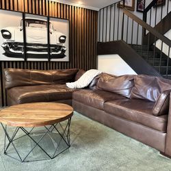 Leather Brown Couch 