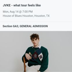 JVKE - 2 Tickets - Monday August 14th At HOUSE OF BLUES - $40 For Both