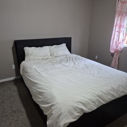 IKEA BRIMNES Queen Bed Frame + VALEVÅG Mattress


