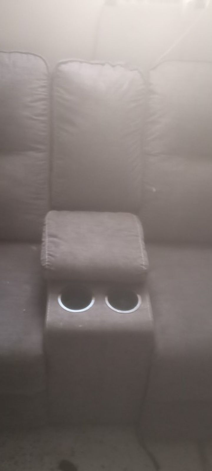 Ashley Furniture Dual Power Reclining Couch And Loveseat With Consule