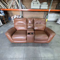 🛋 Oliver Leather Power Reclining Loveseat with Power Headrests