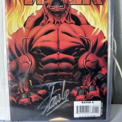 Stan Lee Signed Red Hulk Comicbook
