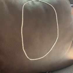 REAL ITALY SILVER 22”3MM CUBAN NECKLACE