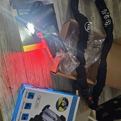 Bike kit set Chain Lock, front and rear light and phone holder