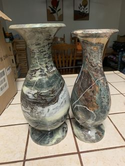 2 large Solid Marble Vases